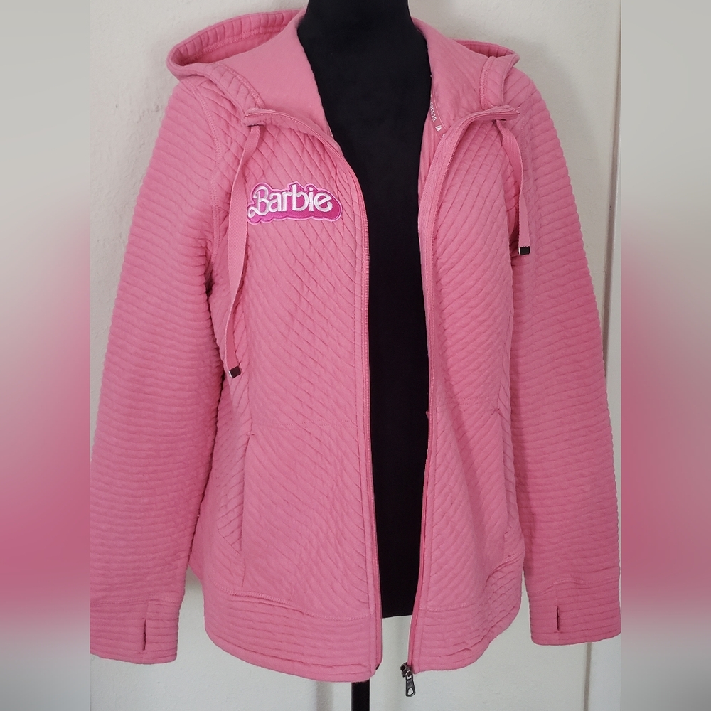Barbie Quilted Hooded Jacket in Bubblegum Pink